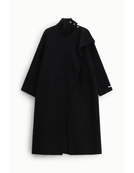 Manteau long à col montant et fermeture boutonnée Dixie