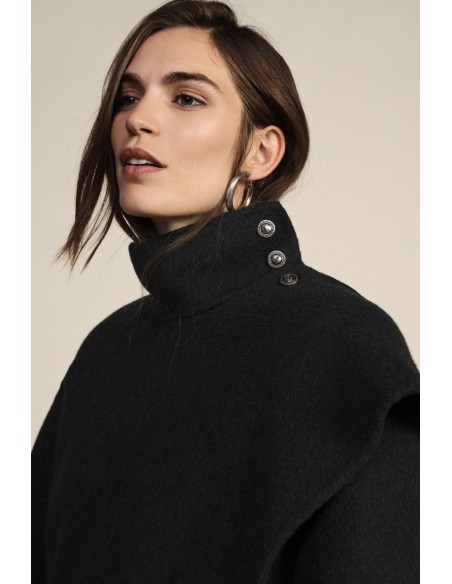 Manteau long à col montant et fermeture boutonnée Dixie