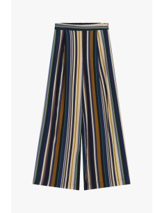 Dixie Palazzo-broek met veelkleurige strepen en hoge taille 2