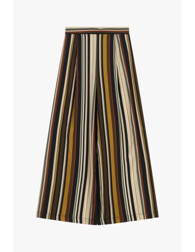 Pantalon palazzo rayé multicolore taille haute Dixie