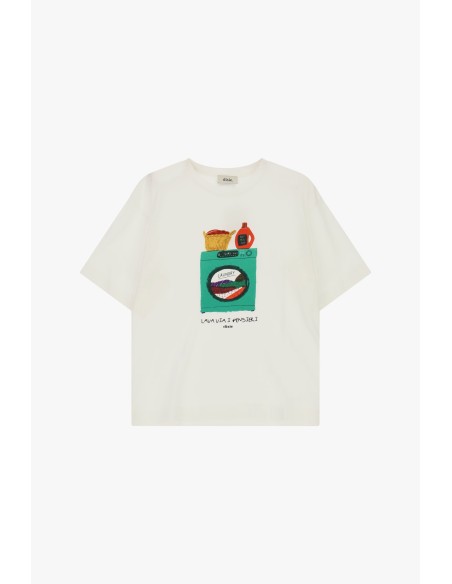T-shirt à manches courtes avec imprimé « Machine à laver » Relax Dixie