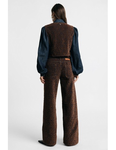 Pantalon palazzo imprimé animalier taille haute, s’il vous plaît