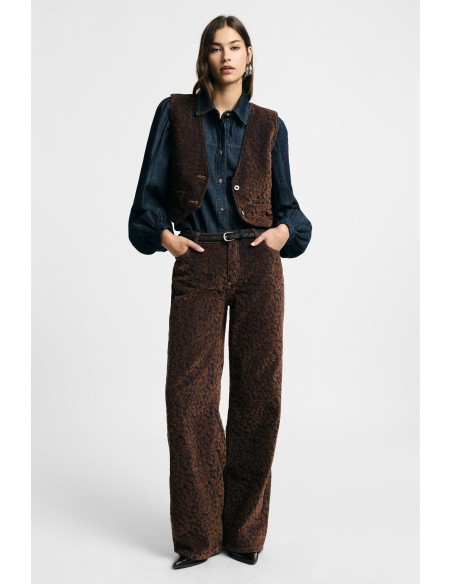 Palazzo-broek met dierenprint en hoge taille, alstublieft
