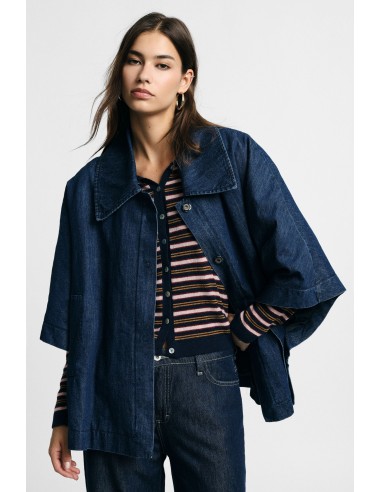 Veste en denim à manches amples et à boutonsVeuillez