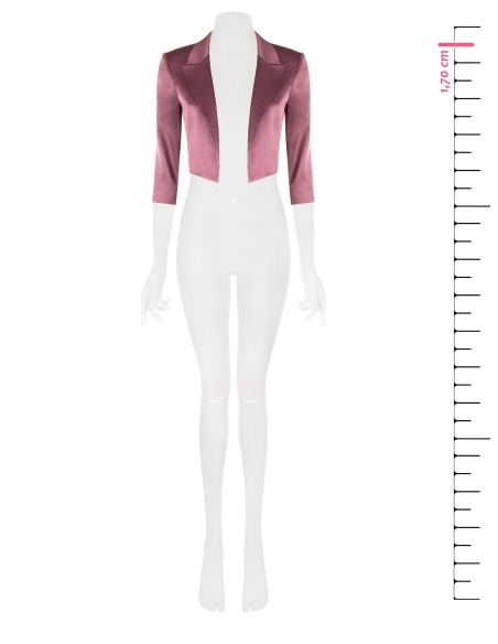 Veste Spencer courte ouverte en satin avec revers Rinascimento