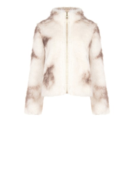 Manteau court en fausse fourrure avec fermeture éclair Rinascimento
