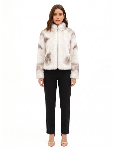 Manteau court en fausse fourrure avec fermeture éclair Rinascimento
