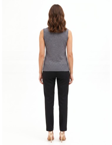Pull léger sans manches à paillettes Rinascimento