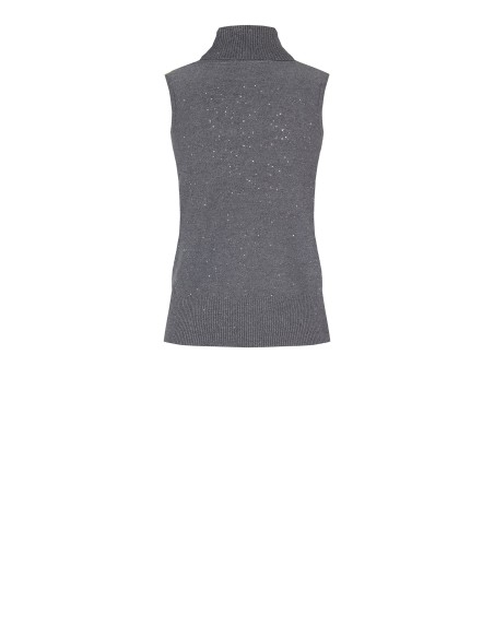 Pull léger sans manches à paillettes Rinascimento