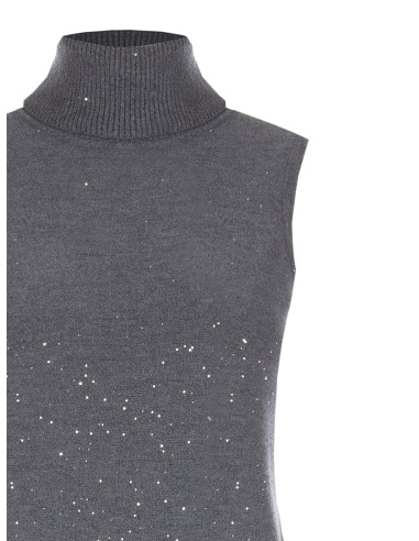 Pull léger sans manches à paillettes Rinascimento
