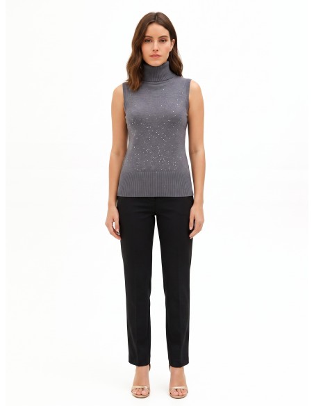 Pull léger sans manches à paillettes Rinascimento