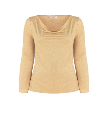 Aansluitende curvy-top van lurex met glanseffect en ronde hals van Rinascimento Curvy