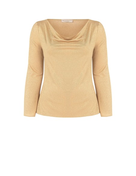 Aansluitende curvy-top van lurex met glanseffect en ronde hals van Rinascimento Curvy