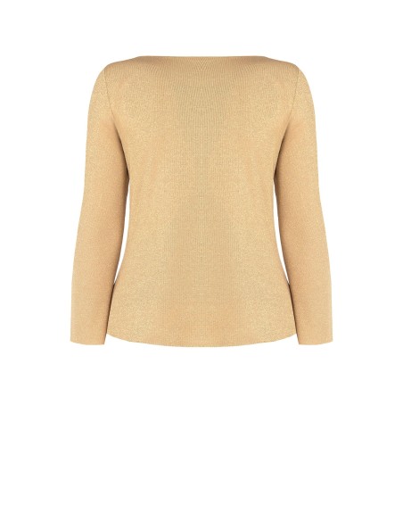 Top curvy ajusté en lurex effet pailleté avec encolure ronde Rinascimento Curvy