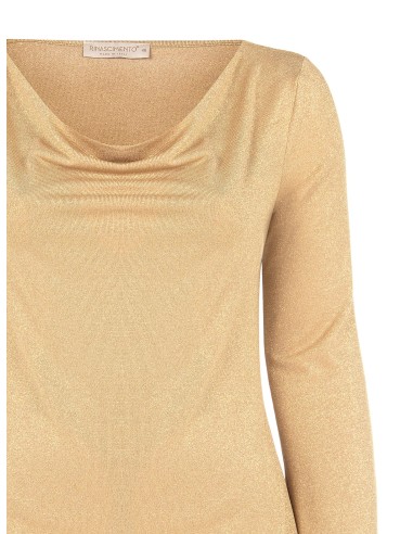 Top curvy ajusté en lurex effet pailleté avec encolure ronde Rinascimento Curvy