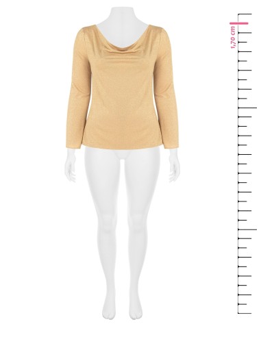 Aansluitende curvy-top van lurex met glanseffect en ronde hals van Rinascimento Curvy