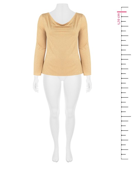 Aansluitende curvy-top van lurex met glanseffect en ronde hals van Rinascimento Curvy