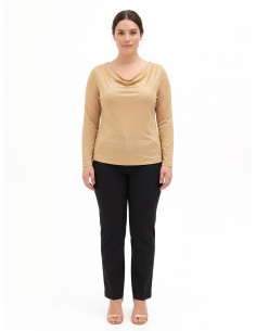 Top curvy ajusté en lurex effet pailleté avec encolure ronde Rinascimento Curvy