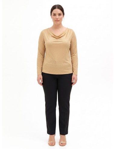 Top curvy ajusté en lurex effet pailleté avec encolure ronde Rinascimento Curvy