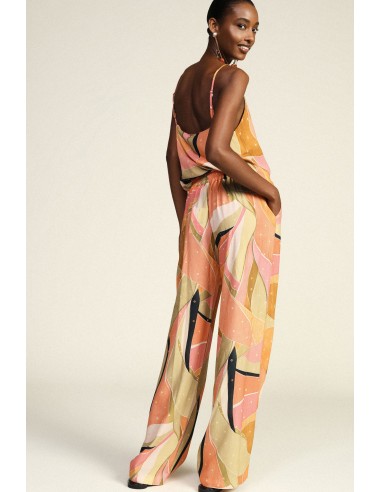 Pantalon palazzo Dixie à jambes larges avec imprimé abstrait