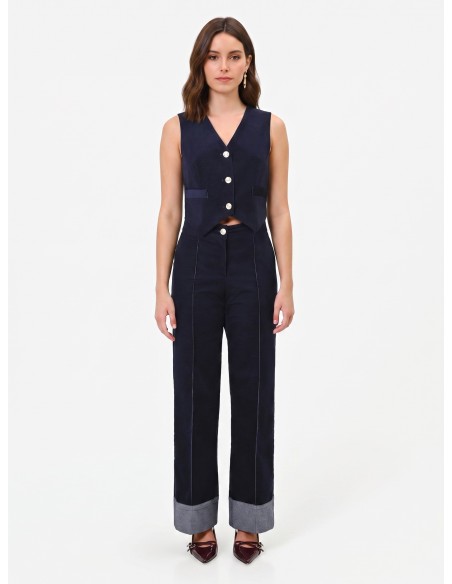Gilet court en velours Rinascimento