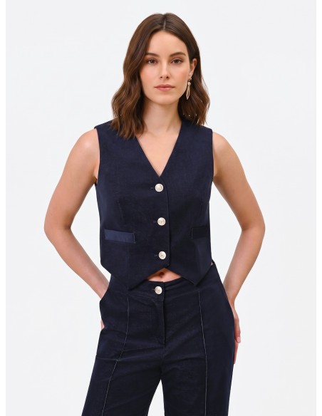 Gilet court en velours Rinascimento