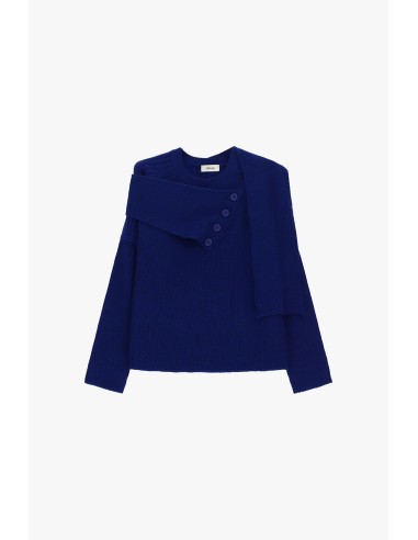 Pull à col rond avec écharpe boutonnée Dixie