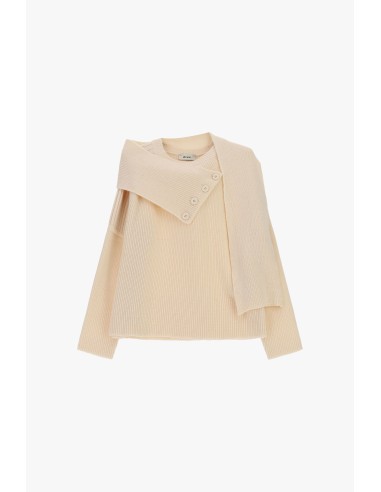 Pull à col rond avec écharpe boutonnée Dixie