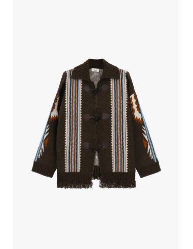 Cardigan Dixie à motifs géométriques et franges