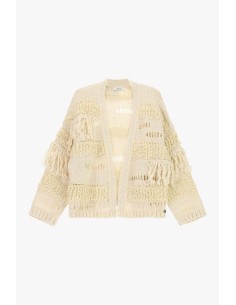Dixie-vest met reliëfstructuur en franjes