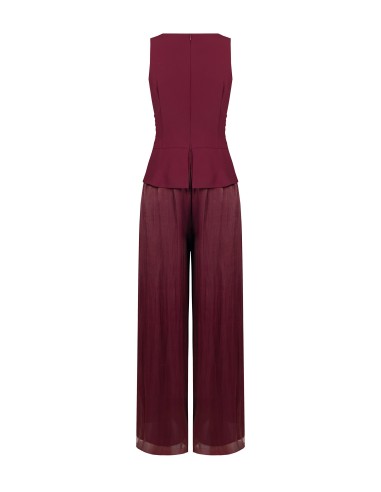 Combinaison pantalon Palazzo en satin lamé et corsage en tissu fluide Rinascimento