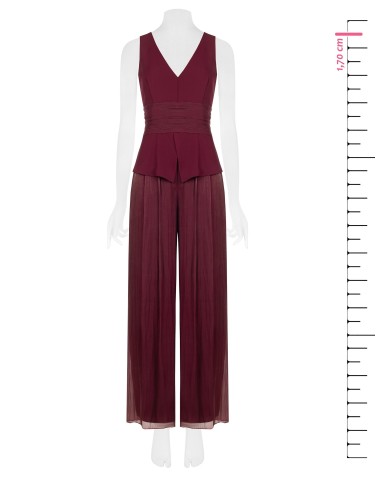 Combinaison pantalon Palazzo en satin lamé et corsage en tissu fluide Rinascimento