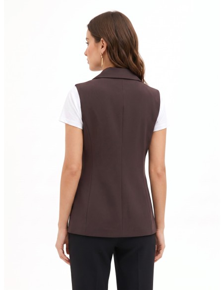 Gilet cintré à double boutonnage en tissu cady Rinascimento