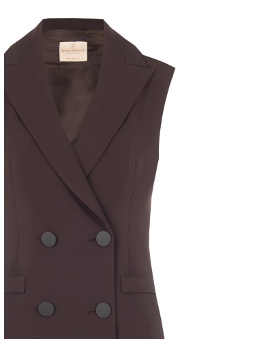 Gilet cintré à double boutonnage en tissu cady Rinascimento