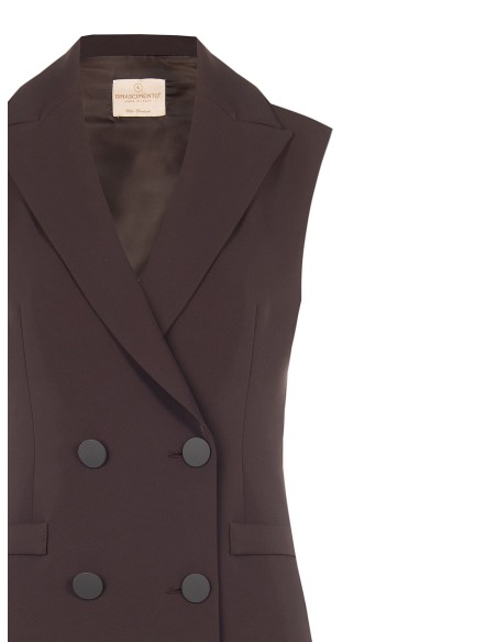 Getailleerd gilet met dubbele rij knopen van Cadi-stof Rinascimento