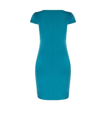 Robe fourreau Curvy en crêpe scuba avec encolure en V froncée sur un côté Rinascimento Curvy