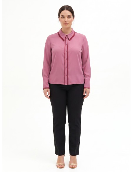 Chemisier grande taille en satin mat avec détails contrastants Rinascimento Curvy