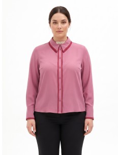 Curvy overhemd van mat satijn met contrasterende details van Rinascimento Curvy