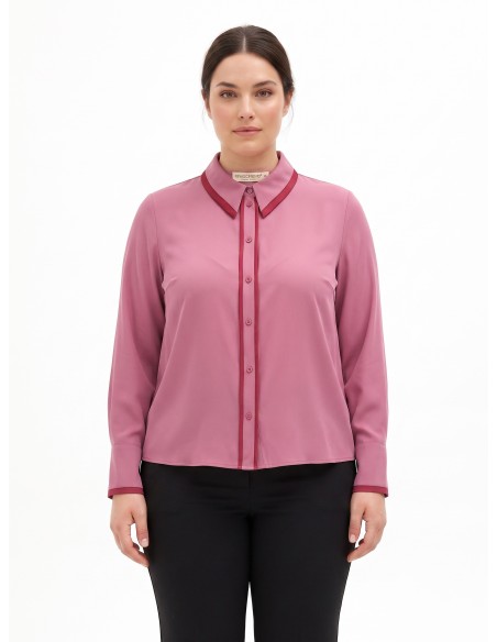Chemisier grande taille en satin mat avec détails contrastants Rinascimento Curvy