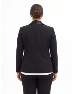 Veste blazer cintrée grande taille en crêpe scuba avec col châle en satin Rinascimento Curvy 2