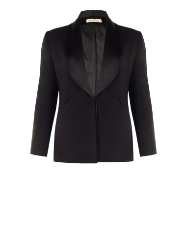 Veste blazer cintrée grande taille en crêpe scuba avec col châle en satin Rinascimento Curvy