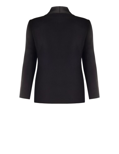 Veste blazer cintrée grande taille en crêpe scuba avec col châle en satin Rinascimento Curvy