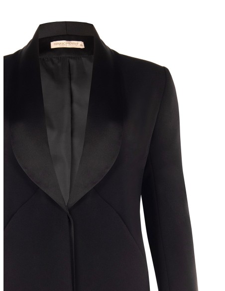 Veste blazer cintrée grande taille en crêpe scuba avec col châle en satin Rinascimento Curvy