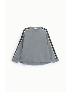 Sweat-shirt à col rond avec bandes sur les manches Please 2