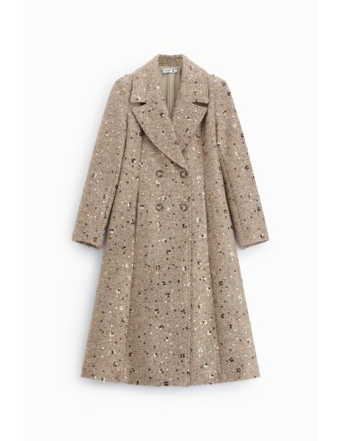 Manteau croisé à sequins avec larges revers Veuillez