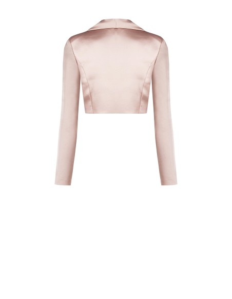 Veste courte en satin avec fermeture à agrafes et col châle Rinascimento
