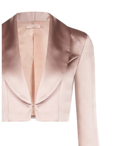 Veste courte en satin avec fermeture à agrafes et col châle Rinascimento