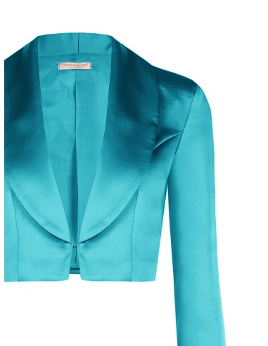 Veste courte en satin avec fermeture à agrafes et col châle Rinascimento