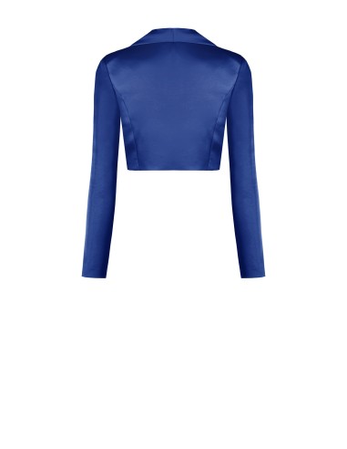 Veste courte en satin avec fermeture à agrafes et col châle Rinascimento