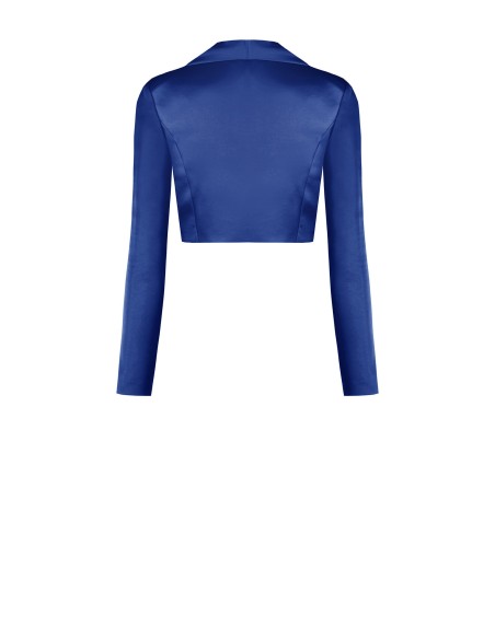 Veste courte en satin avec fermeture à agrafes et col châle Rinascimento